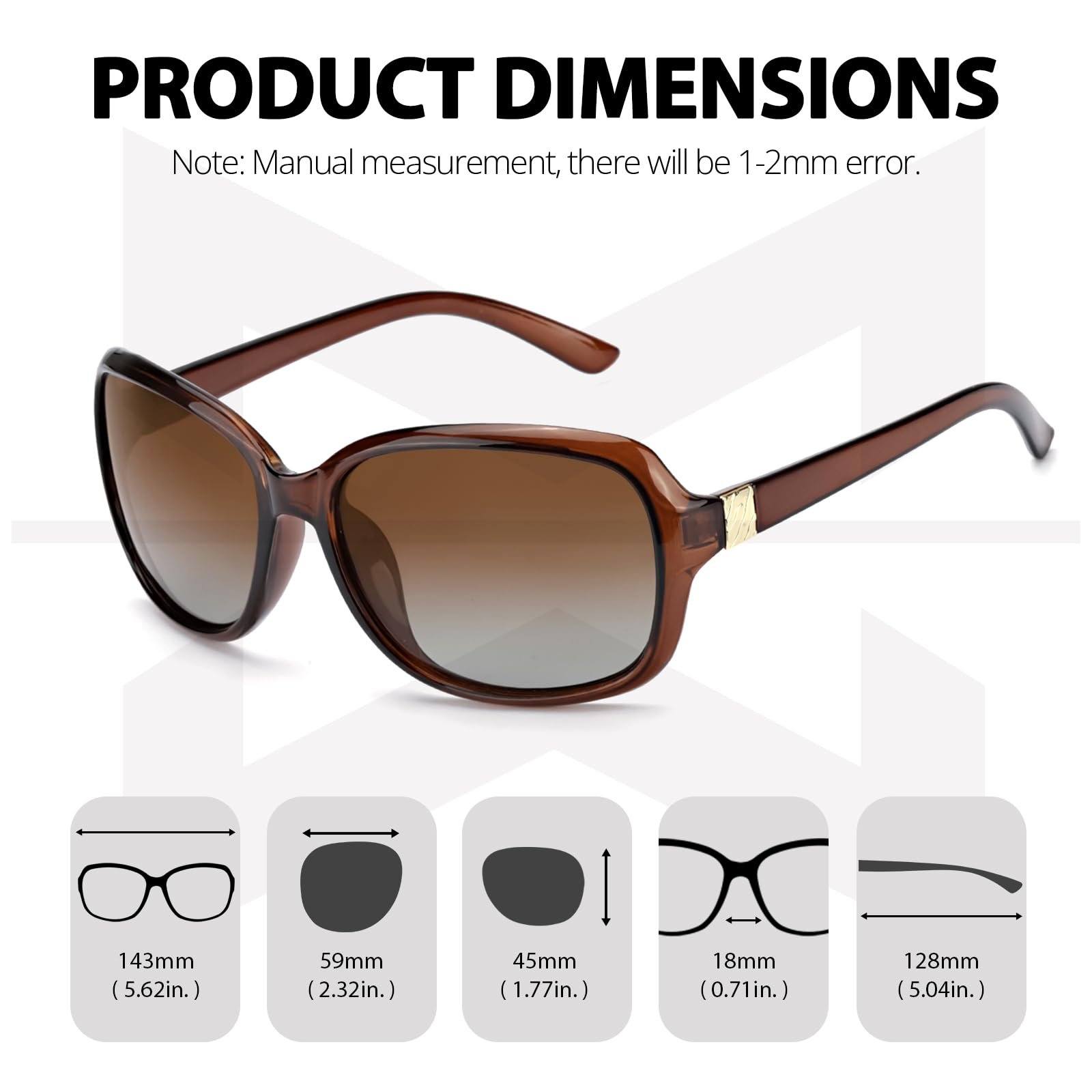 Жіночі Сонцезахисні окуляри Myiaur 2 шт Поляризовані лінзи UV400, фото №5