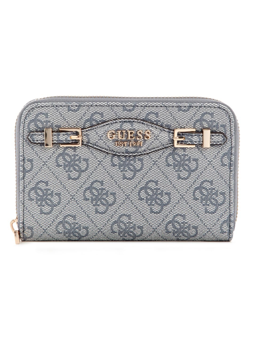Гаманець GUESS Katya SLG Medium Zip Around M Сірий Логотип, фото №1