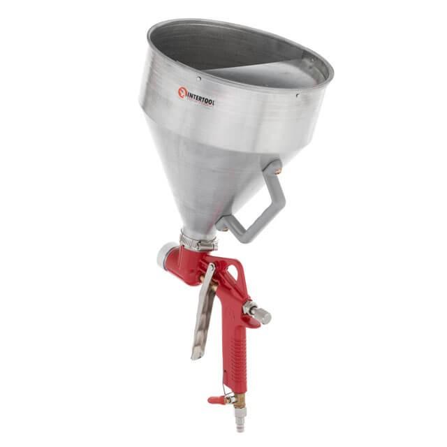 Пневмопістолет для нанесення цементу Intertool металевий бак 6 л d=4, 8 мм (PT-0401), фото №5 Пневмопістолет для нанесення цементу Intertool металевий бак 6 л d=4, 8 мм (PT-0401), фото №5
