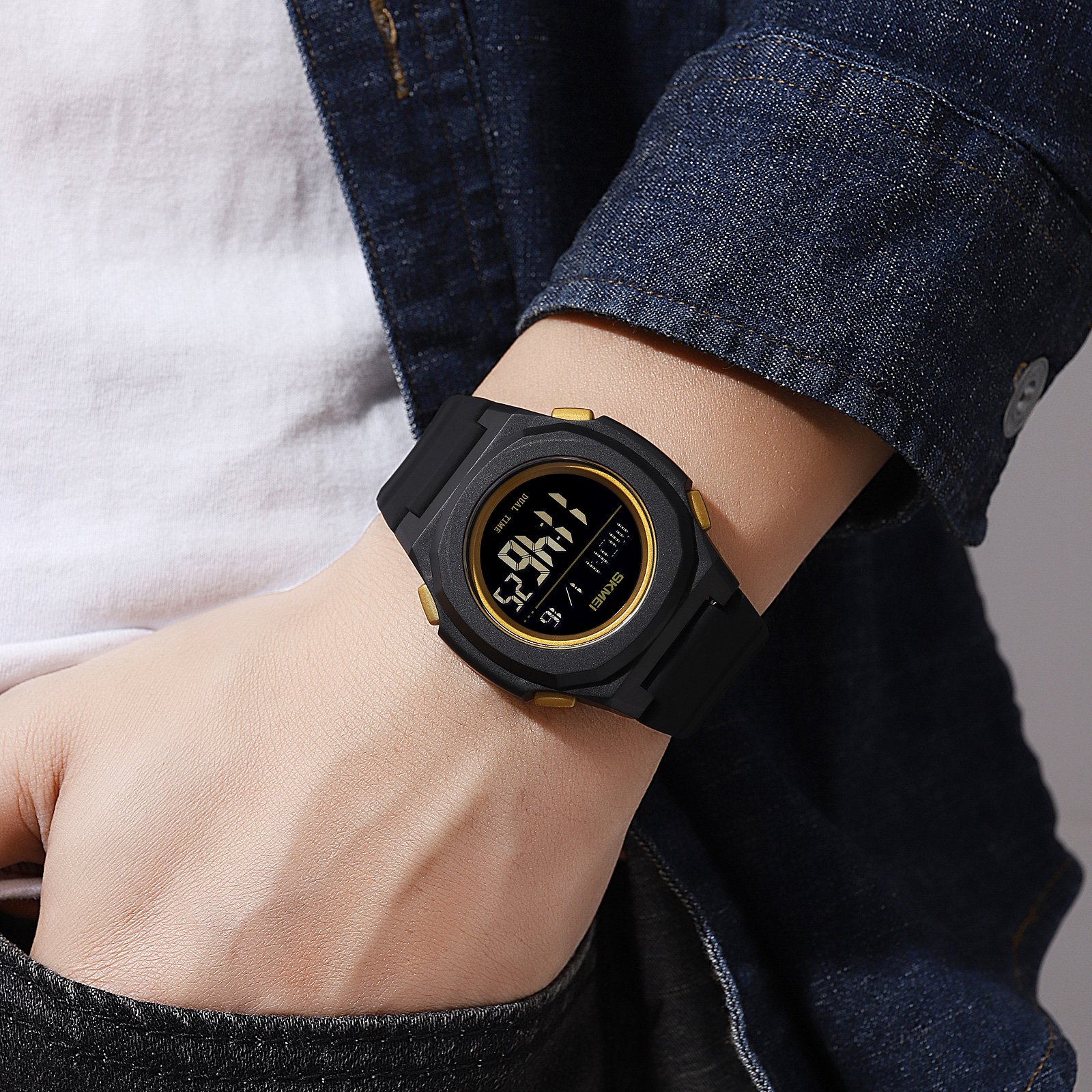 Годинник Skmei 2023 Black-Gold Чорний, фото №3
