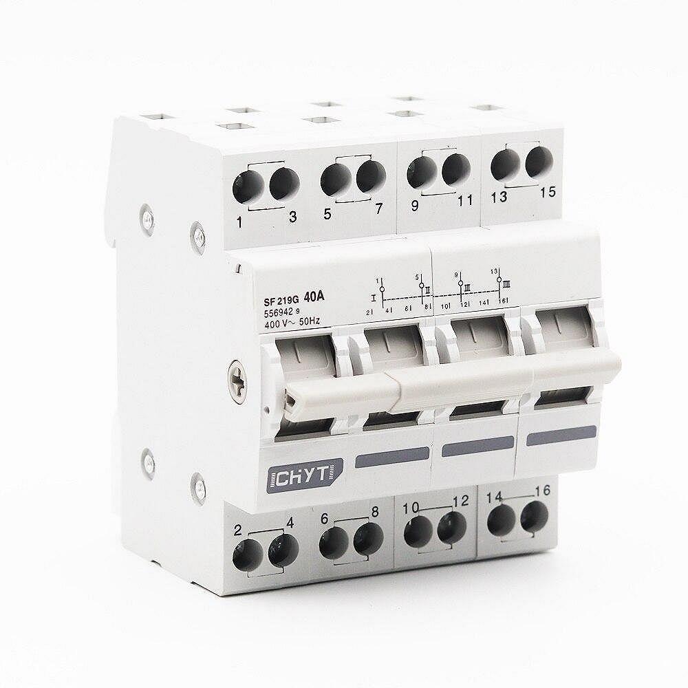 Автомат 4P 40А CHYT трехпозиционный для генератора 1-0-2 MS, фото №1 Автомат 4P 40А CHYT трехпозиционный для генератора 1-0-2 MS, фото №1
