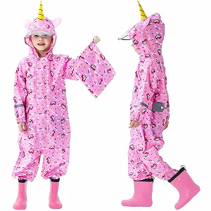 Дощовик Дитячий для дівчаток, дихаючий, водонепроникний, з капюшоном - Фото 1