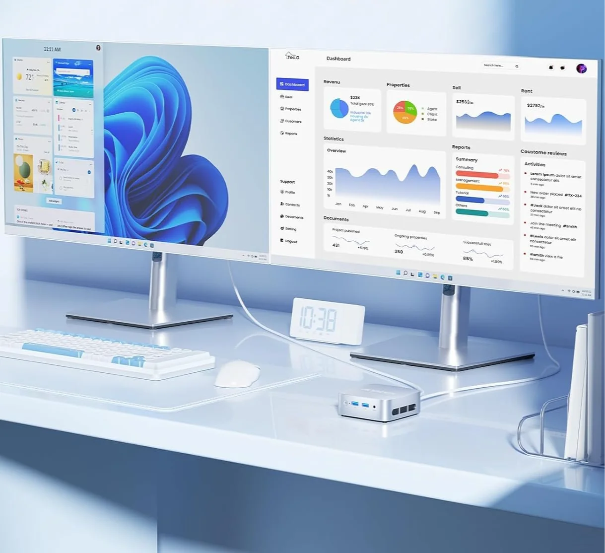 Міні ПК ACEMAGICIAN Vista Mini V1 / Intel N150 / RAM 16GB / SSD 512GB / 1 x HDMI / 1 x DisplayPort / 1 x LAN / Wi-Fi / Bluetooth / Windows 11 / Сріблястий, фото №4