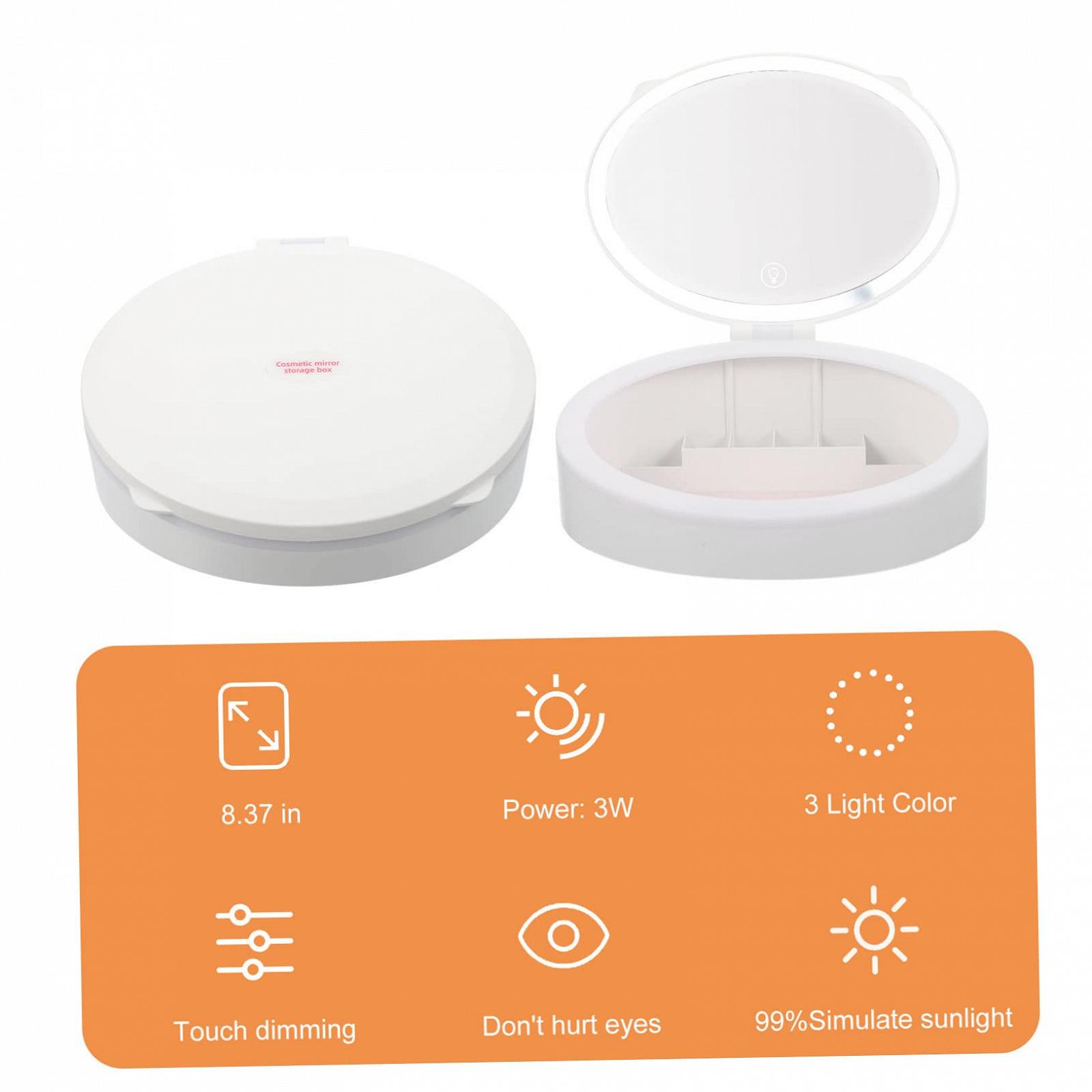 Круглое косметическое зеркало Angoily LED увеличительное Белое, фото №5 Круглое косметическое зеркало Angoily LED увеличительное Белое, фото №5