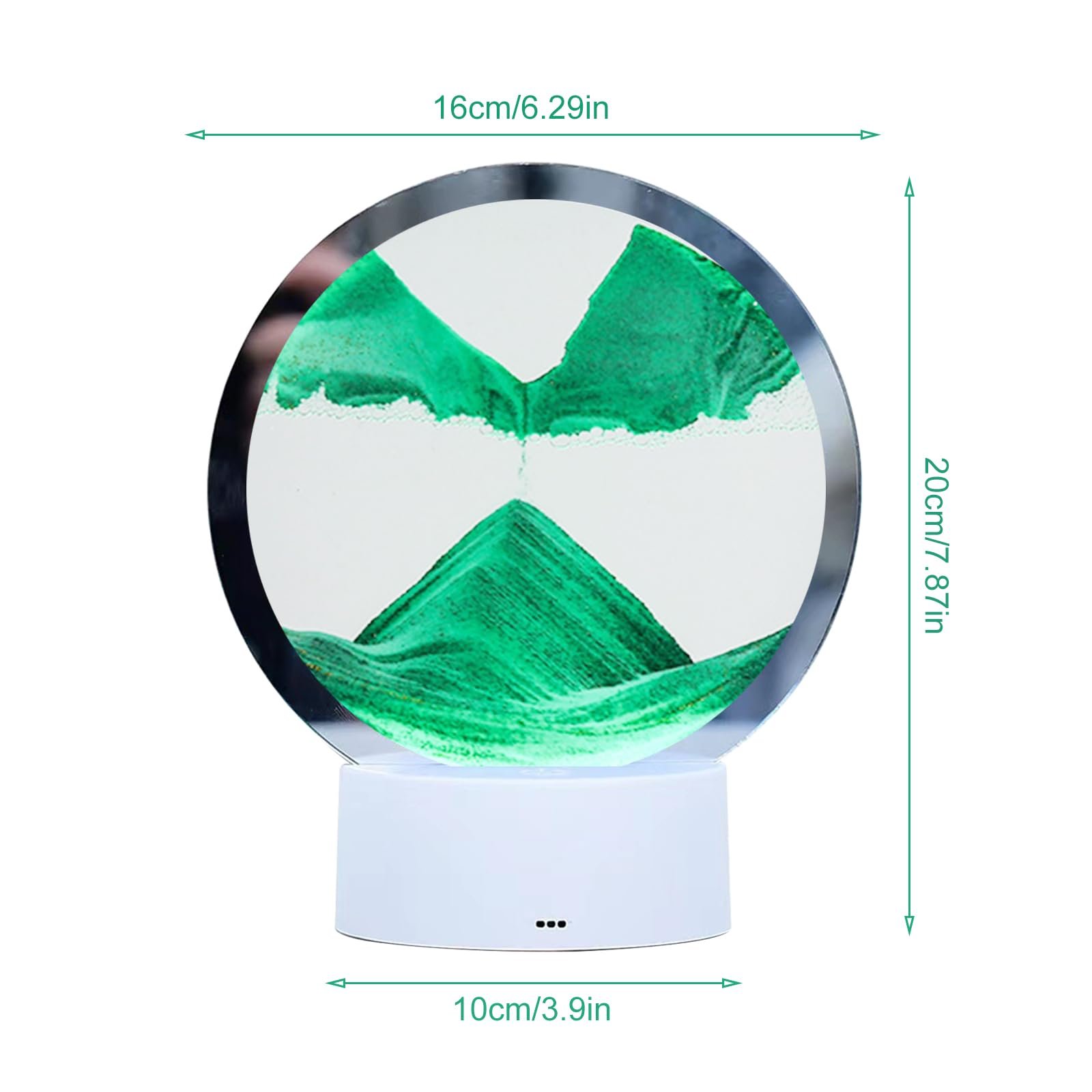 Настільна лампа MENAYODA Sand Art 3D з рухомим піском декоративний нічник Зелена, фото №2
