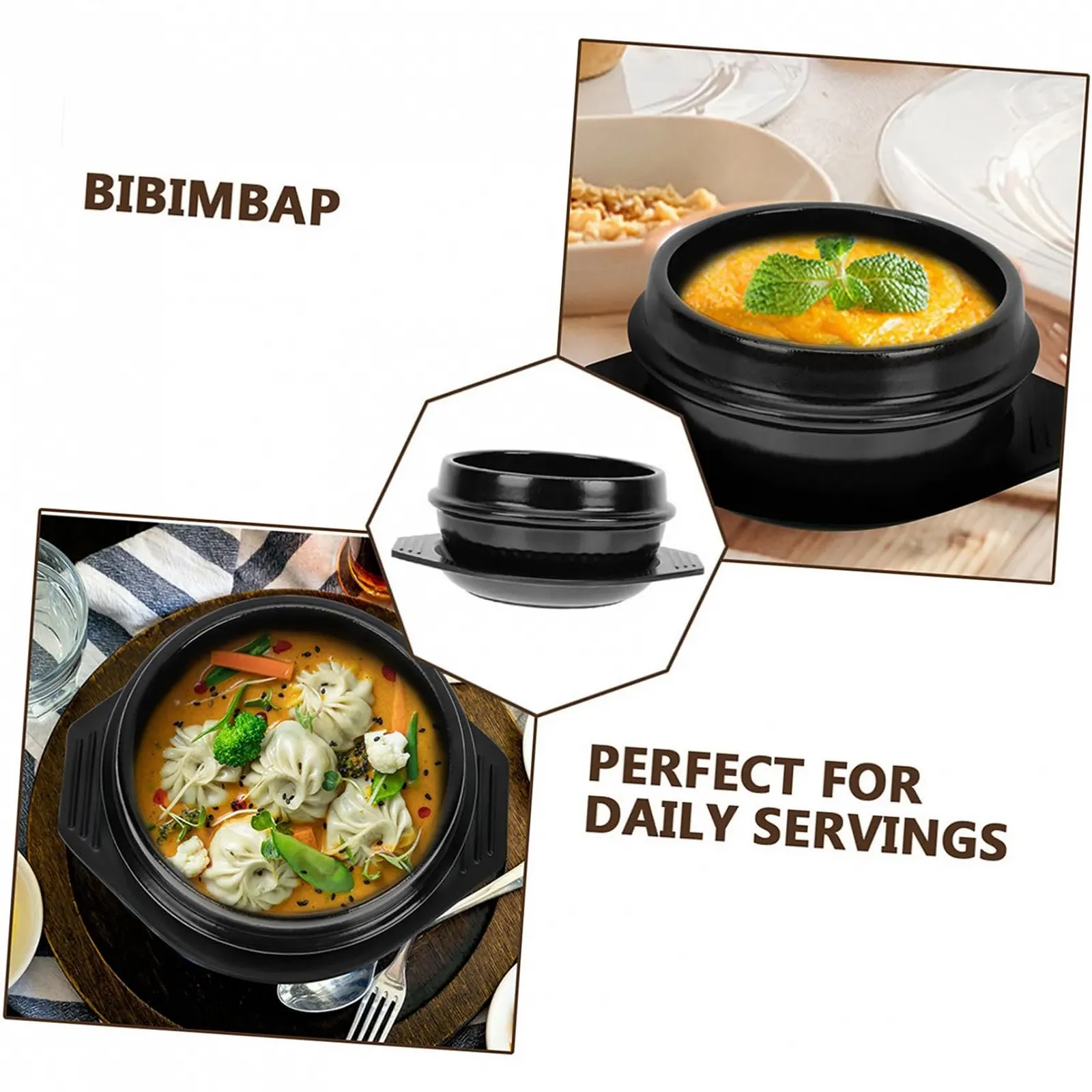 Горшок для бибимбапа керамический термостойкий с подставкой-держателем, фото №9