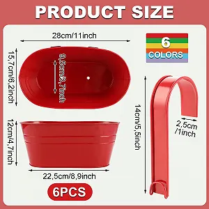 Подвесные цветочные горшки APACALI Металлические 28 см 6 цветов 6 шт. synthetic.ua - Фото 1