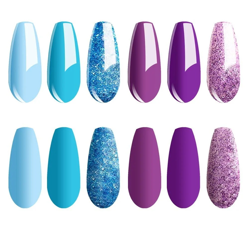 Гель-лак Vishine Glitter Series Синій Фіолетовий, набір 6 шт, 8 мл, фото №4