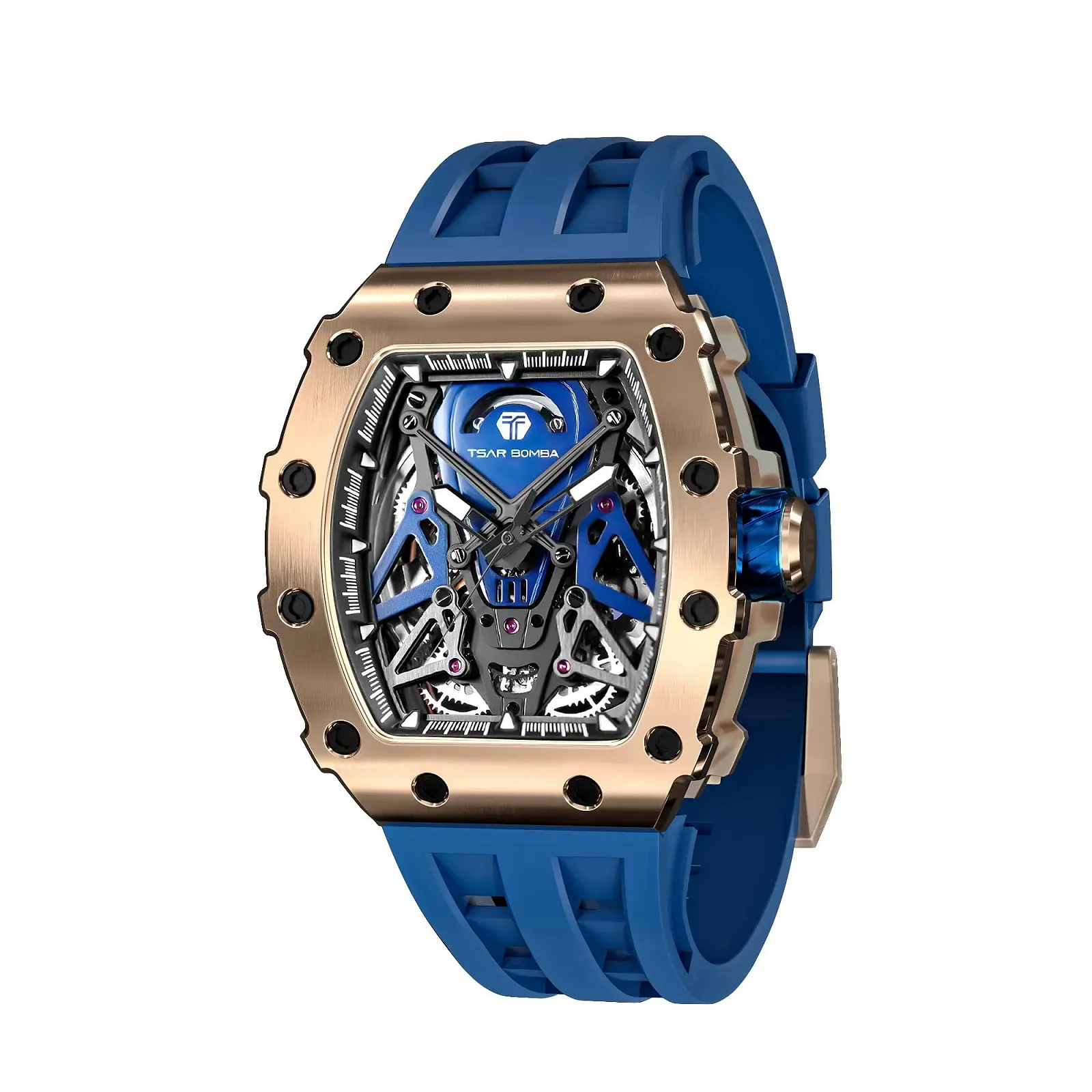 Мужские Автоматические Часы Tonneau Skeleton TSAR BOMBA Механические Дайвинг Квадратные Hollow 50 м Водонепроницаемые Японский Механизм Сапфировое Зеркало Силиконовый Ремешок, фото №1 Мужские Автоматические Часы Tonneau Skeleton TSAR BOMBA Механические Дайвинг Квадратные Hollow 50 м Водонепроницаемые Японский Механизм Сапфировое Зеркало Силиконовый Ремешок, фото №1