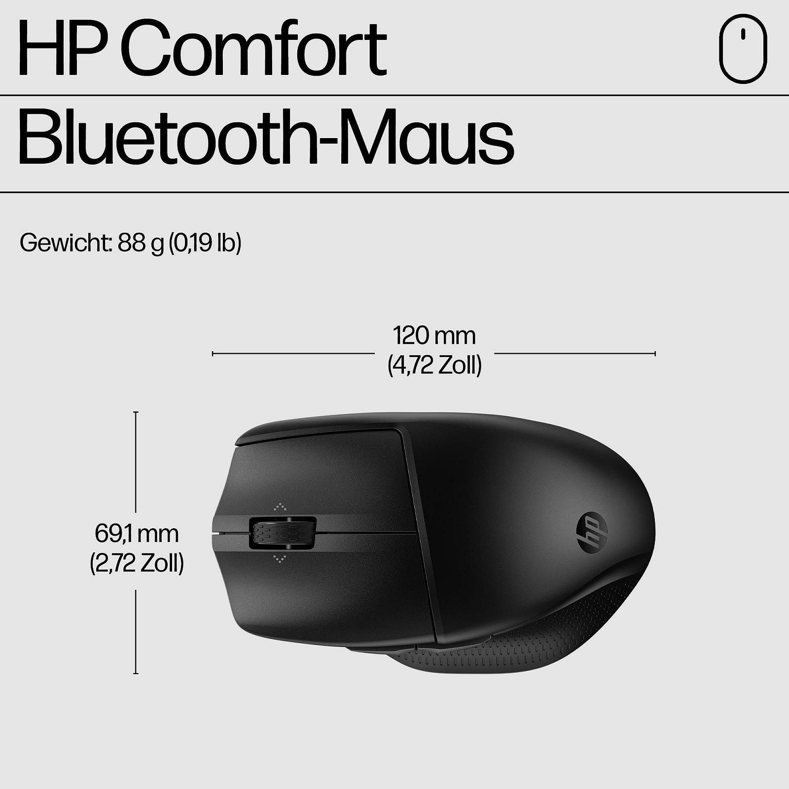 Мышь HP Comfort 480, Bluetooth 5.3, оптический сенсор 4000 DPI, 6 программируемых кнопок, колесо наклона, черный, фото №7