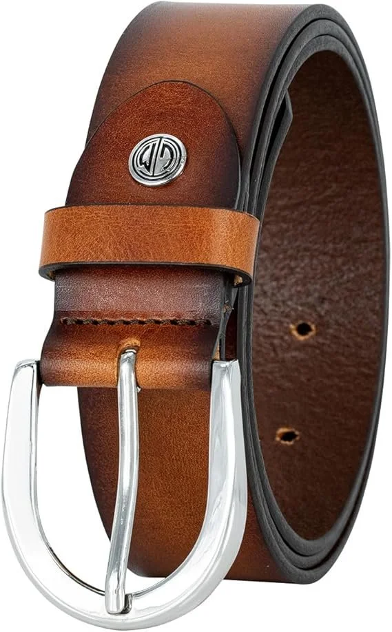 Женский кожаный ремень LINDENMANN 35 мм, коровья кожа, коньяк, фото №1