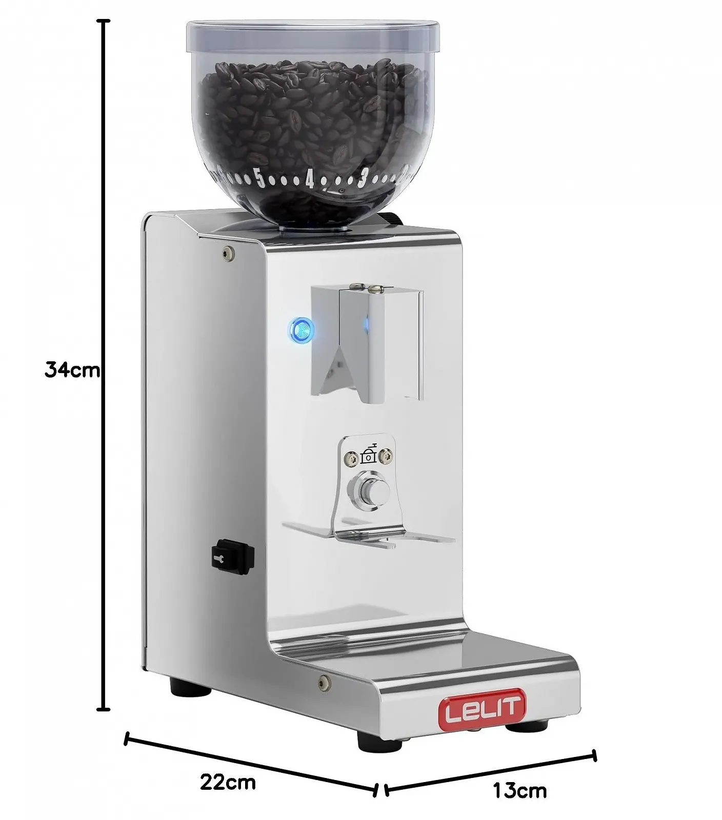 Кофемолка LELIT Fred PL044MMT Tempo 38 мм конические жернова контроль дозировки полированная нержавеющая сталь, фото №7