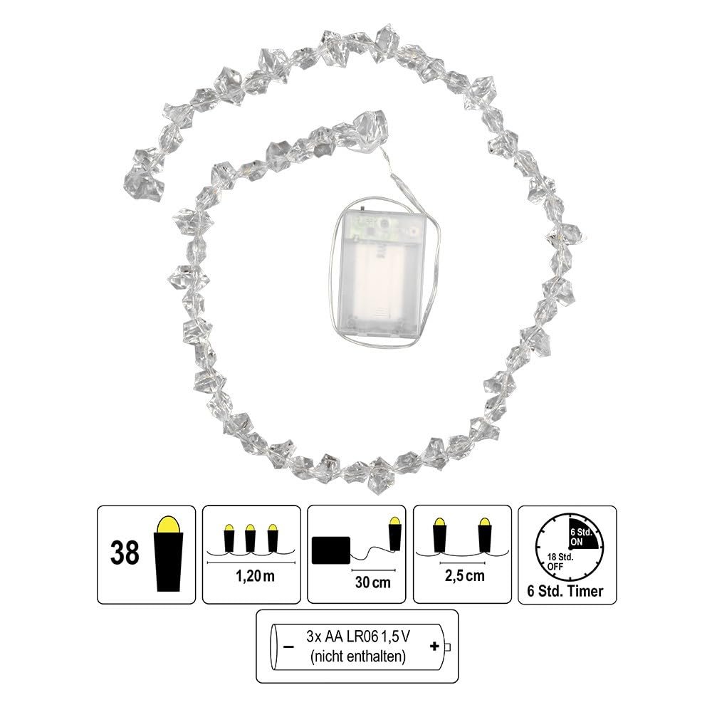 Гірлянда світлодіодна Ideen mit Herz Crystal Nuggets 38 LED Теплий білий 1,20 м, фото №2