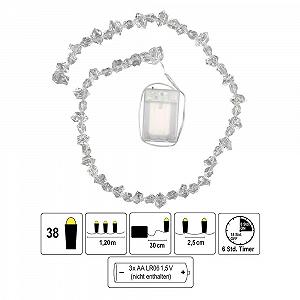 Гірлянда світлодіодна Ideen mit Herz Crystal Nuggets 38 LED Теплий білий 1,20 м synthetic.ua - Фото 1
