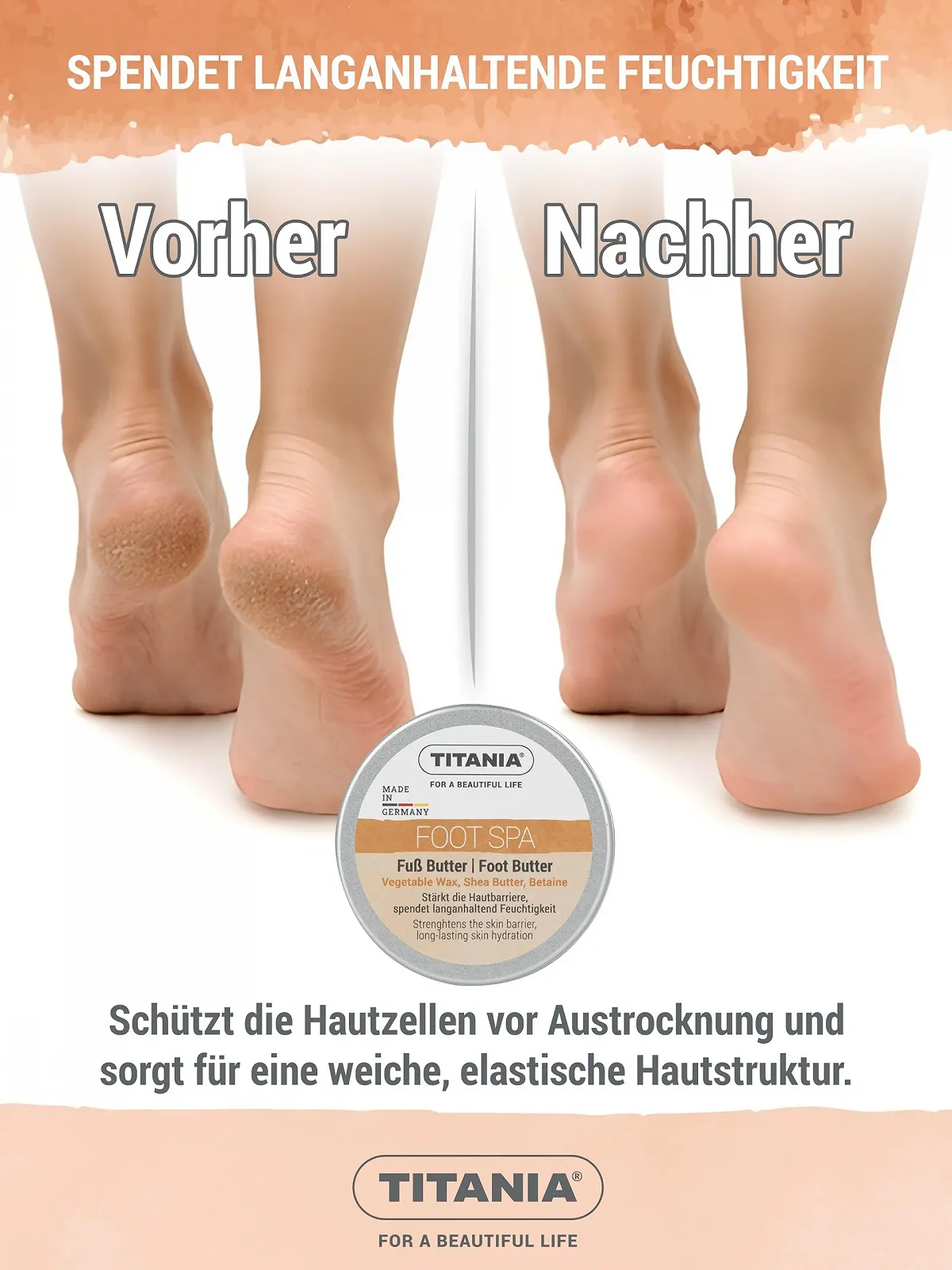 Масло для ног TITANIA Cosmos Natural Dry Feet Intensive Care & Foot Mask с маслом ши и маслом авокадо, 100 мл, фото №4