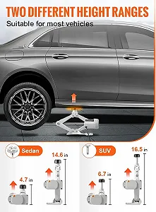 Електричний автомобільний домкрат VEVOR 120-370/170-420MM Lift Jack2 Сірий synthetic.ua - Фото 1