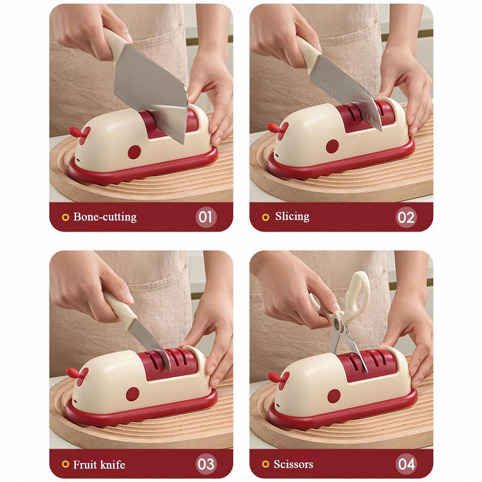 Точилка для ножей и ножниц аккумуляторная профессиональная с вакуумной присоской для нержавеющей стали и керамики, фото №8