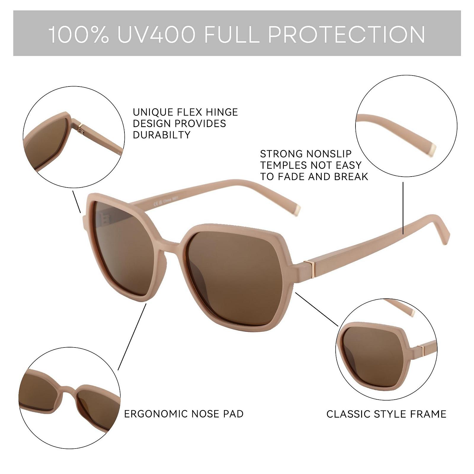 Сонцезахисні окуляри Hexagon ZENOTTIC для жінок Поляризовані UV400 захист Класичні, фото №4