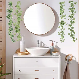 Наклейки на стіну Amimagen Hanging Leaves зелене листя знімні - Фото 1