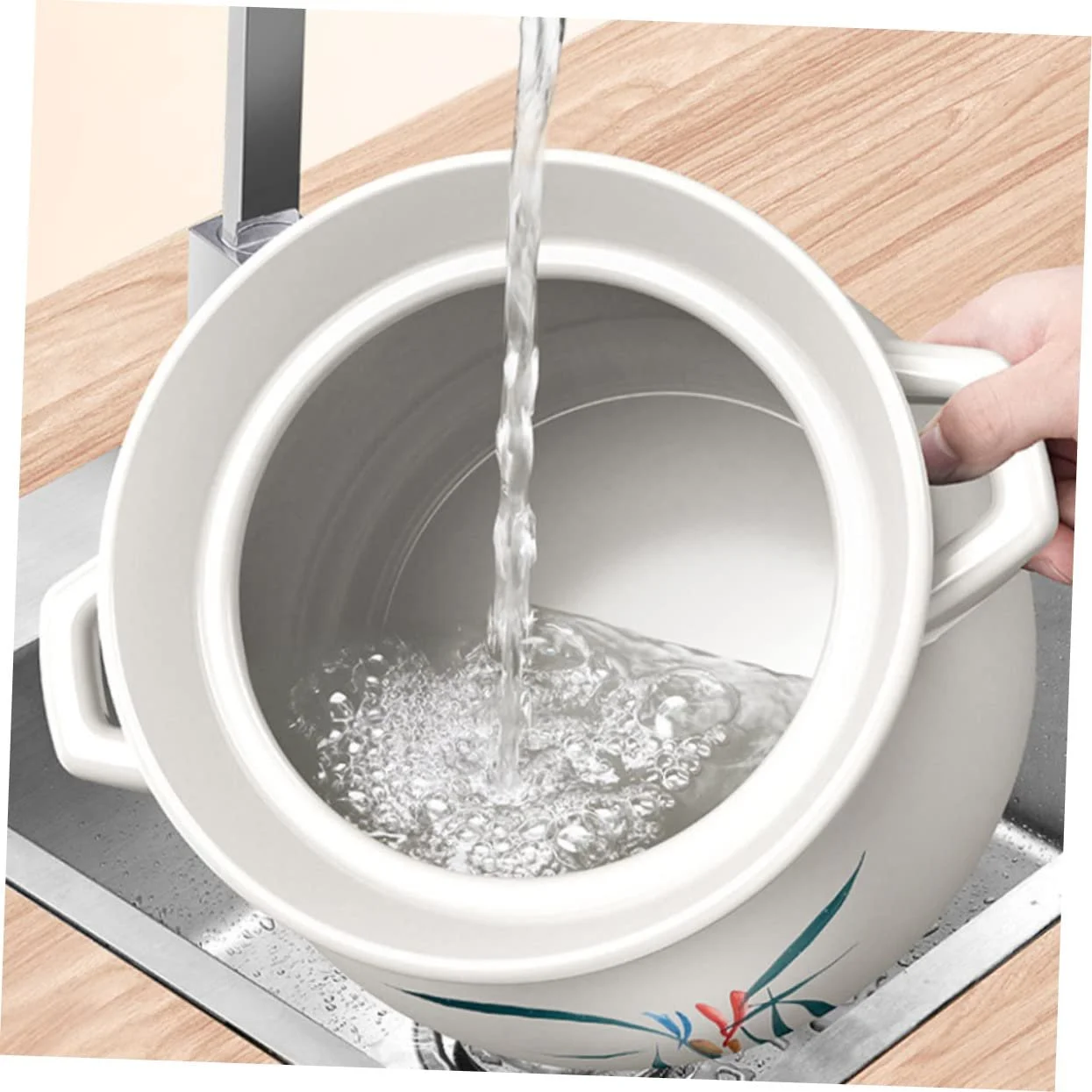 Керамічна каструля Sosoport багатофункціональна термостійка для тушкування та запіканок, фото №5