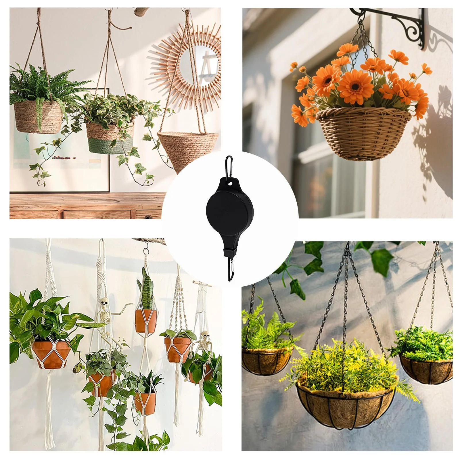 Гачки-підвіси для квітів Набір 3 шт. регульовані Чорний, фото №7 Гачки-підвіси для квітів Набір 3 шт. регульовані Чорний, фото №7