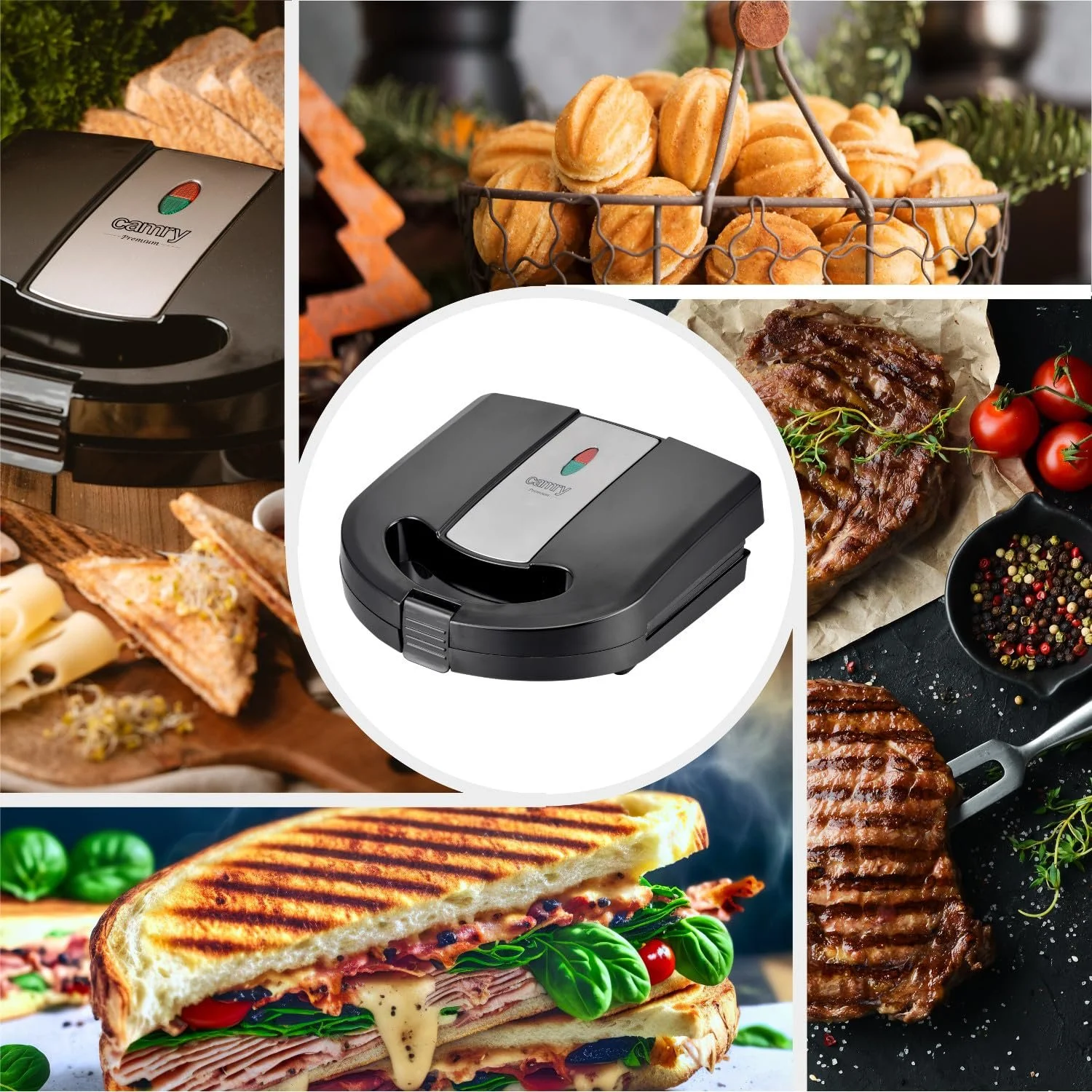 Бутербродниця 3-в-1 Багатофункціональна 1000 Вт, фото №4