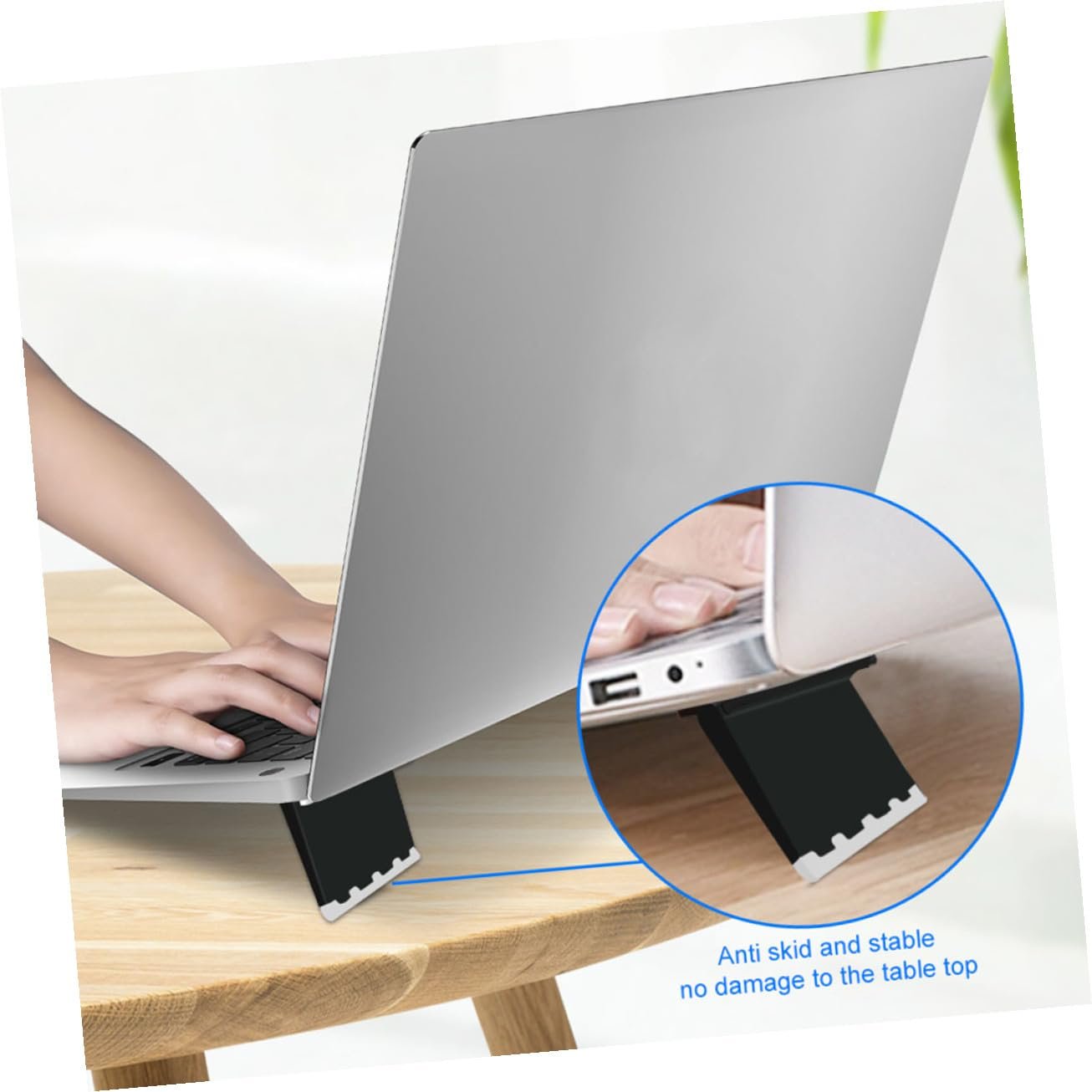 Подставка для ноутбука Портативная 2 шт. Прочный материал Компактный для поднятия ноутбука и улучшенного отвода тепла Эргономичный для снятия нагрузки со спины и рук Для стола, фото №5