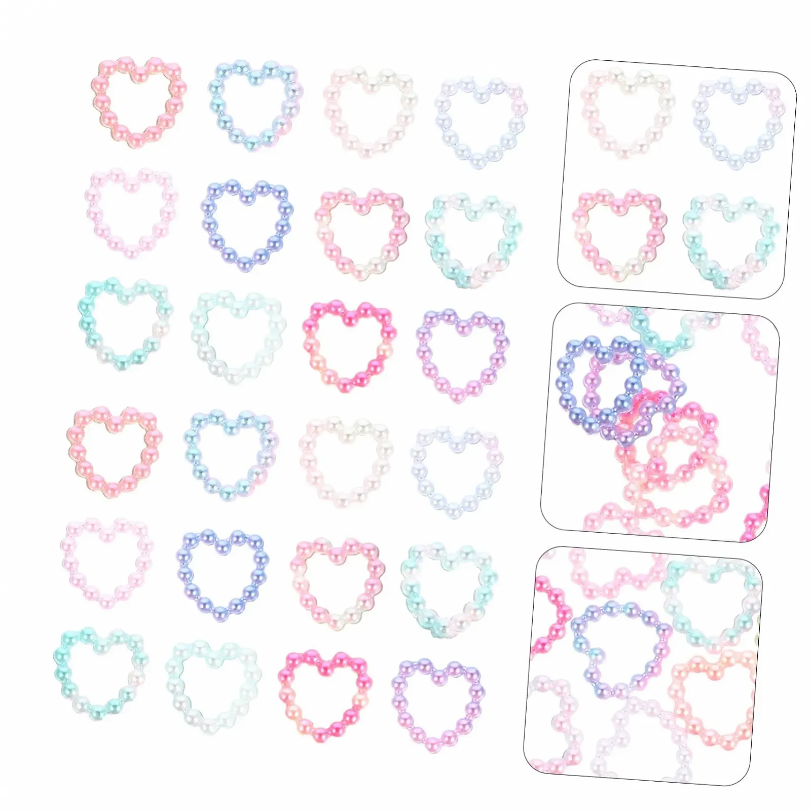 Набор для ногтей, стразы, наклейки на ногти, сердце, бисер, 3D сердце, аксессуары для маникюра, фото №8