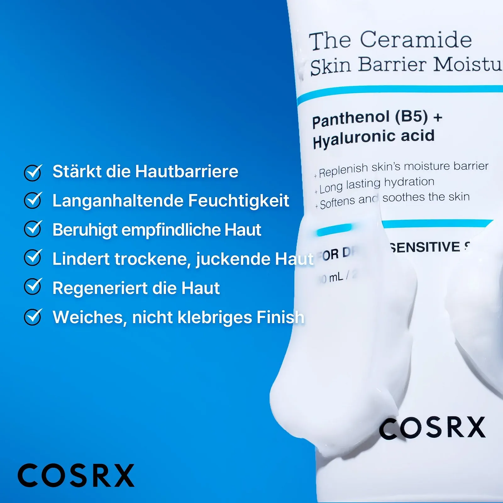 Зволожувальний крем для обличчя COSRX Ceramide Skin Barrier з 7 керамідами, гіалуроновою кислотою та пантенолом 80 мл, фото №4 Зволожувальний крем для обличчя COSRX Ceramide Skin Barrier з 7 керамідами, гіалуроновою кислотою та пантенолом 80 мл, фото №4