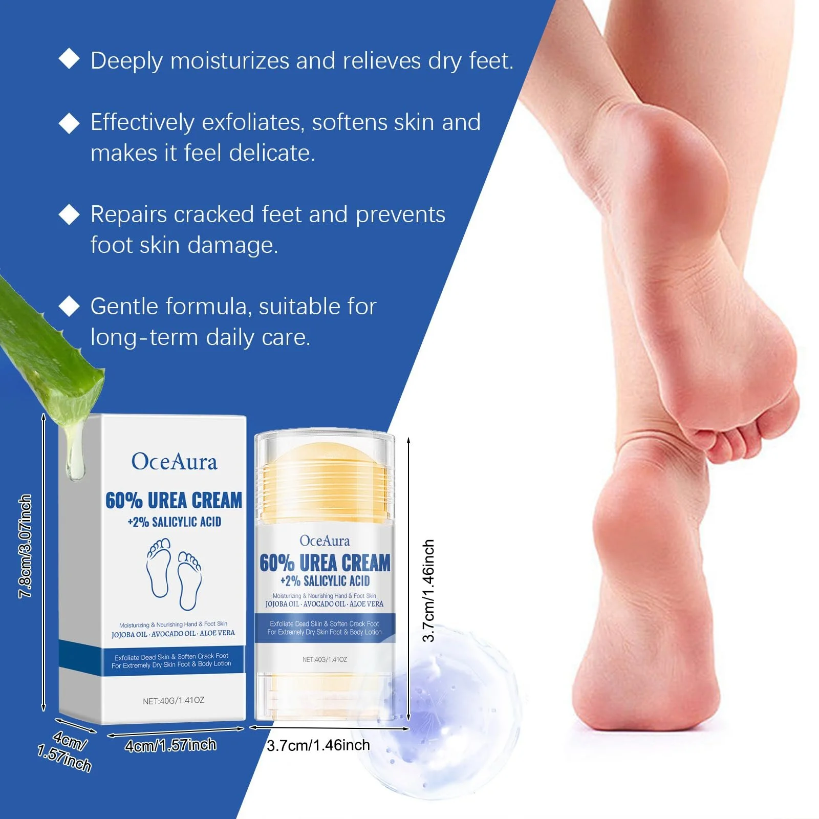 Крем-стик для ног Silverstick Foot Care с мочевиной для очень сухой кожи 2 шт. и 5 пар масок для ног, фото №2