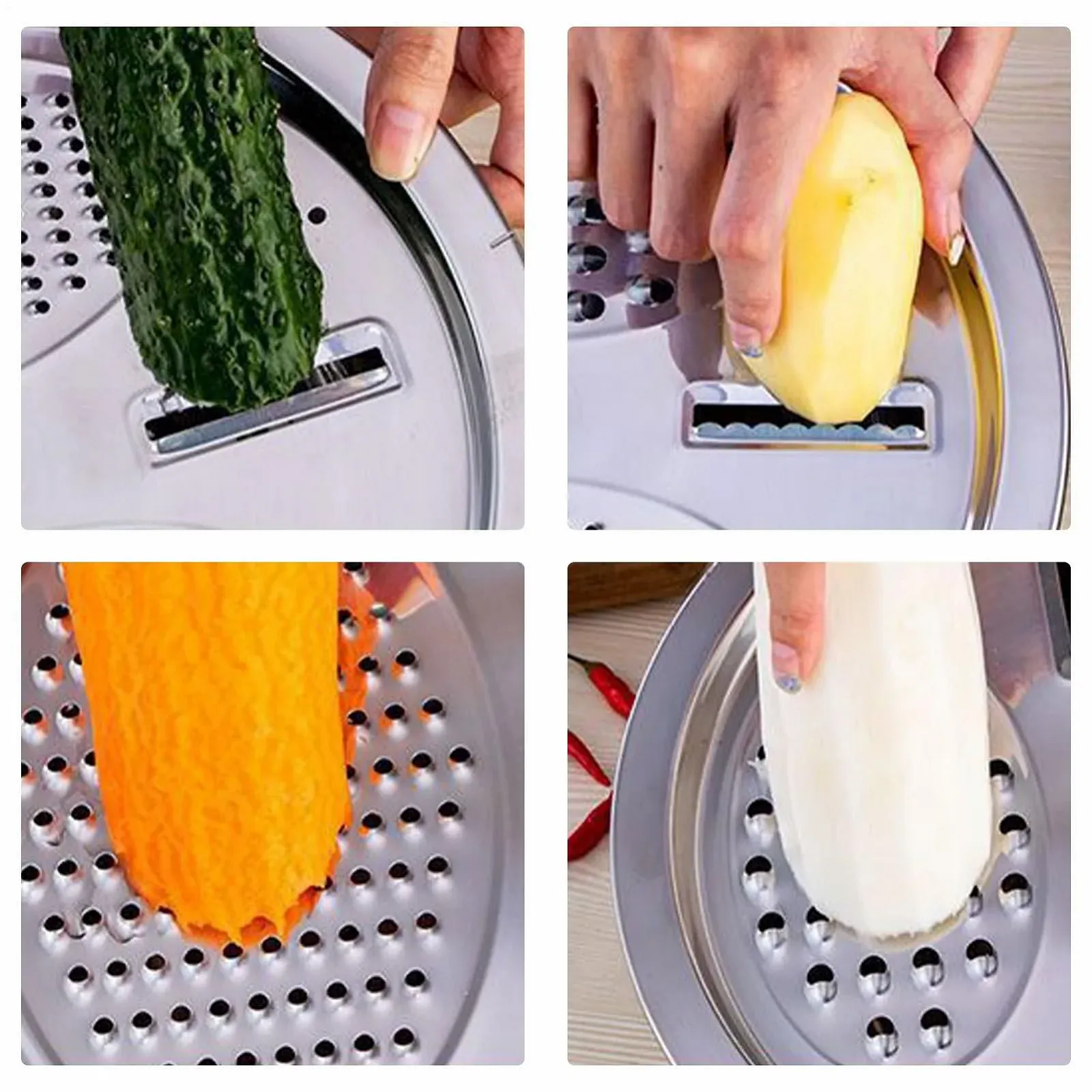 Миска-терка багатофункціональна для нарізки фруктів з нержавіючої сталі, фото №5