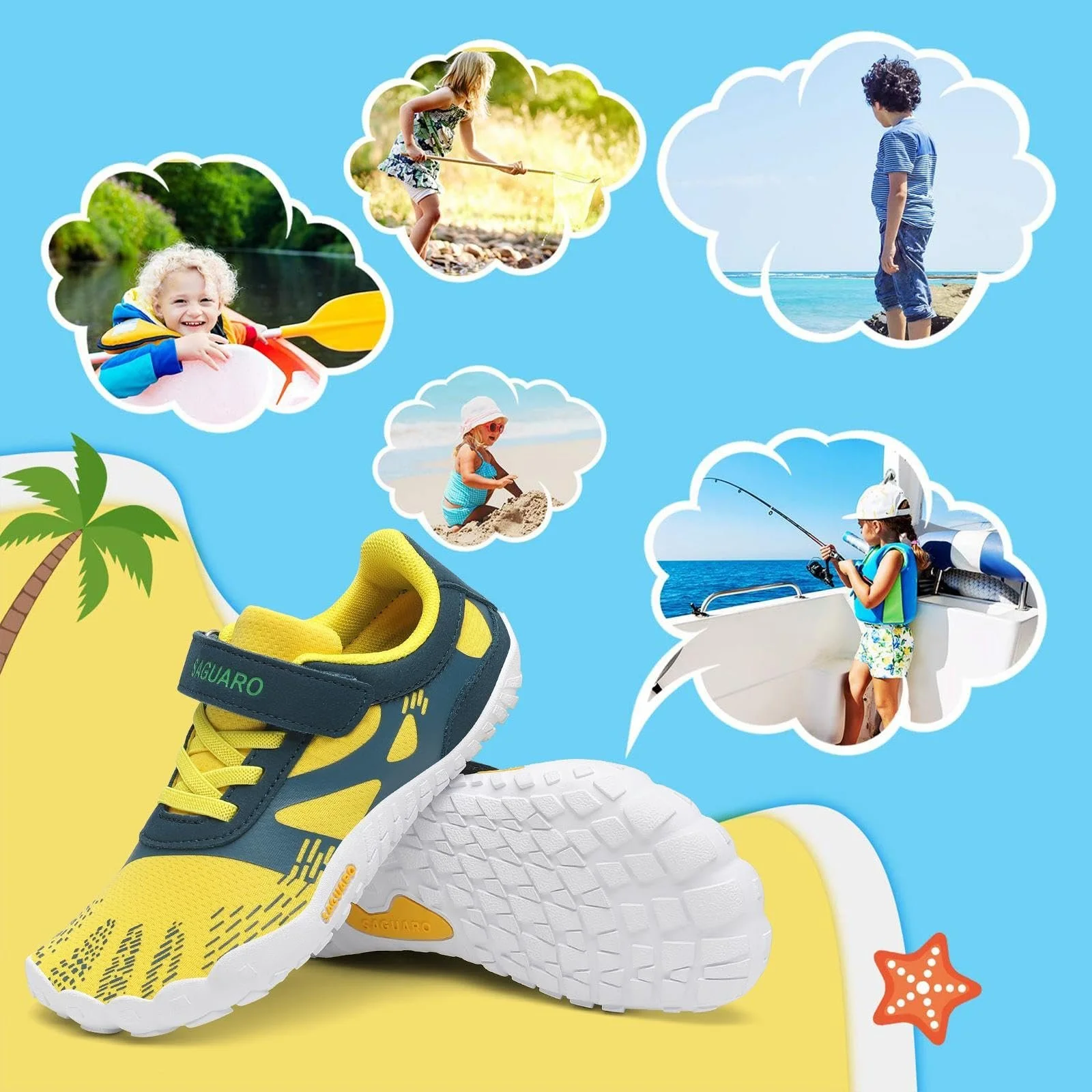 Кросівки SAGUARO Дитячі, швидковисихаючі купальні, EU 24-36, фото №7