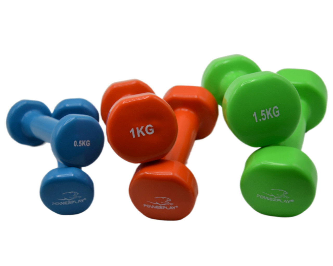 Набір гантелей в кейсі 6 кг PowerPlay 4103 Fitness Dumbells (2шт.*0,5кг. 2шт.*1кг. 2шт.*1,5кг.), фото №2