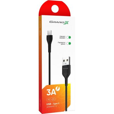 Дата кабель USB 2.0 AM to Type-C 1.0m Grand-X (PC-03B), фото №3 Дата кабель USB 2.0 AM to Type-C 1.0m Grand-X (PC-03B), фото №3
