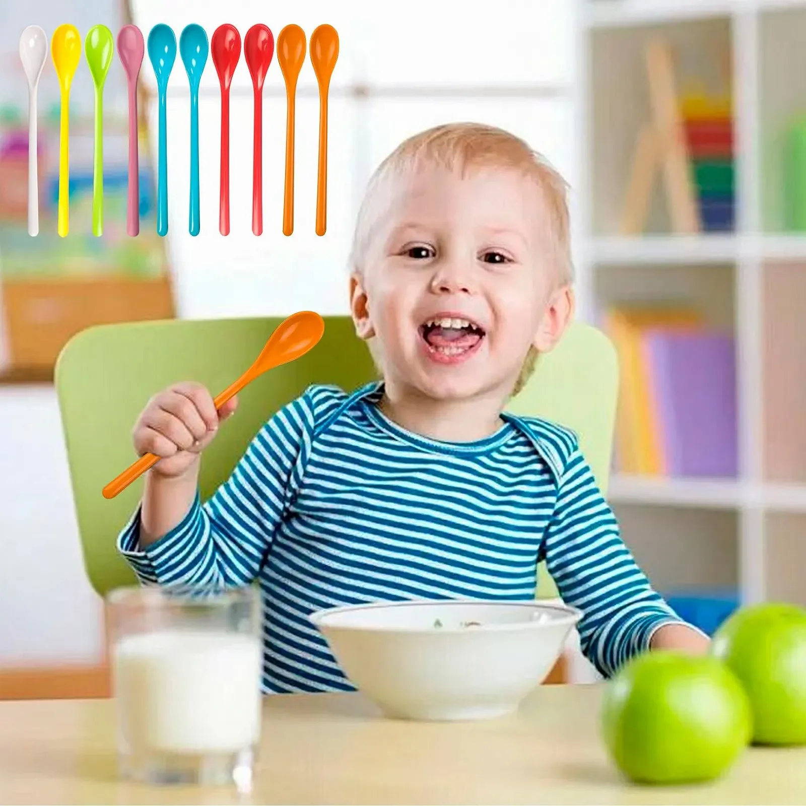 Набір пластикових ложок 10 шт., довгі, фото №5