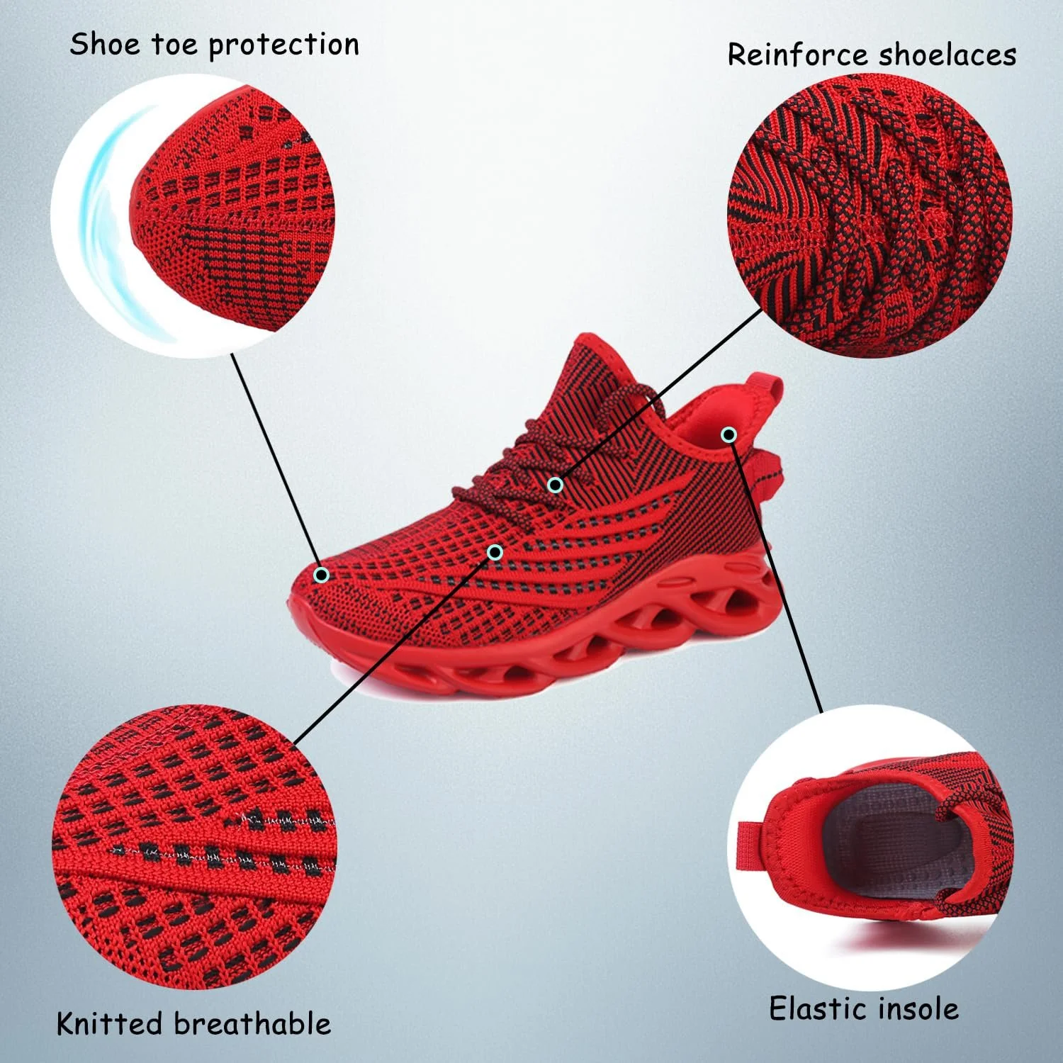 Кросівки для бігу для хлопчиків, сітчасті дихаючі, для спортзалу, атлетики, фітнесу, тенісу, повсякденні, для ходьби, легкі, зручні, для тренувань, вуличні кросівки, фото №4