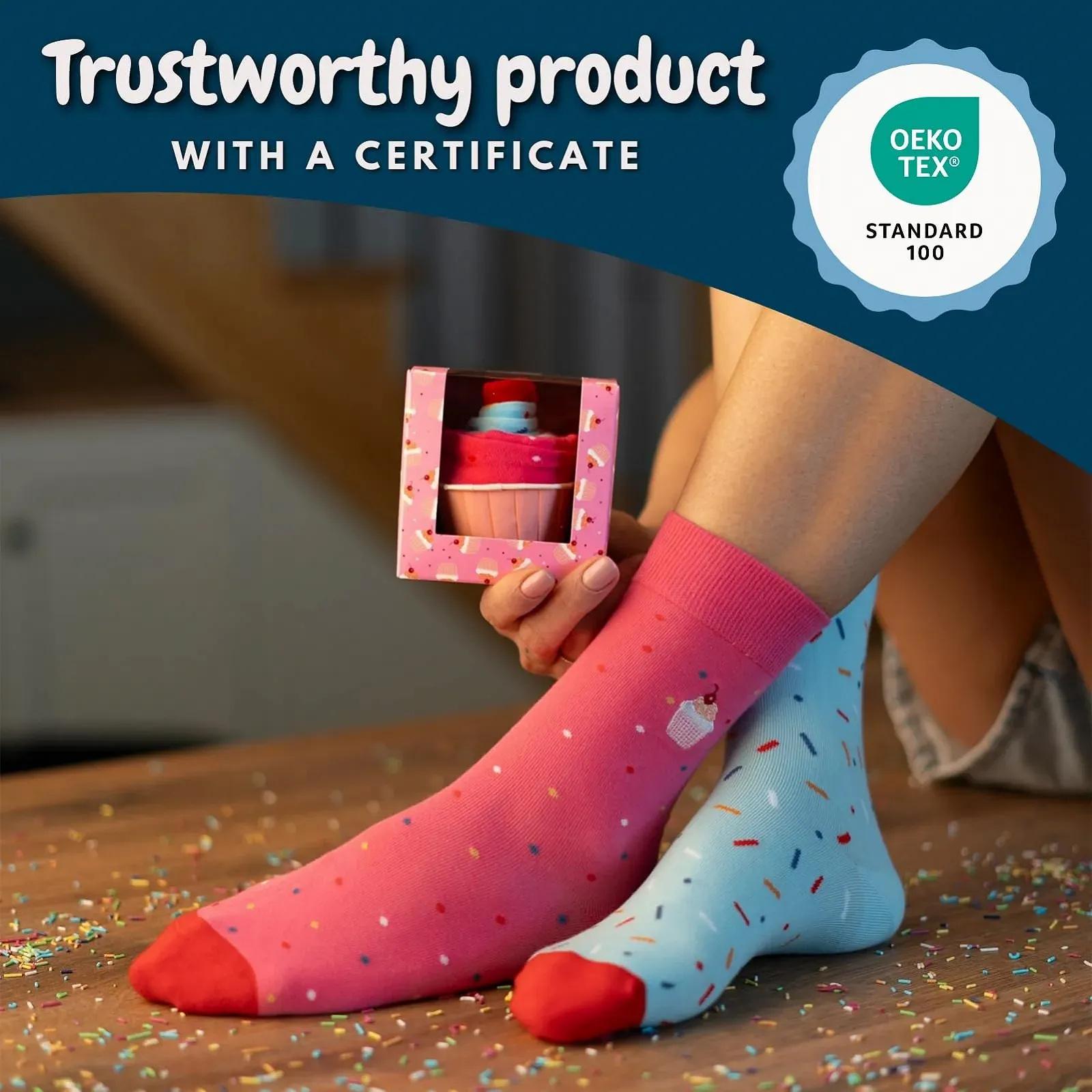 Шкарпетки Soxo Cupcake Ice Cream Жіночі 35-40, фото №4 Шкарпетки Soxo Cupcake Ice Cream Жіночі 35-40, фото №4