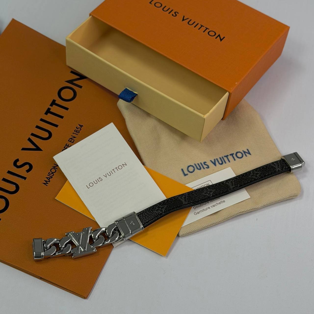 Браслет Луи Витон мужской на руку Louis Vuitton Grey, фото №5