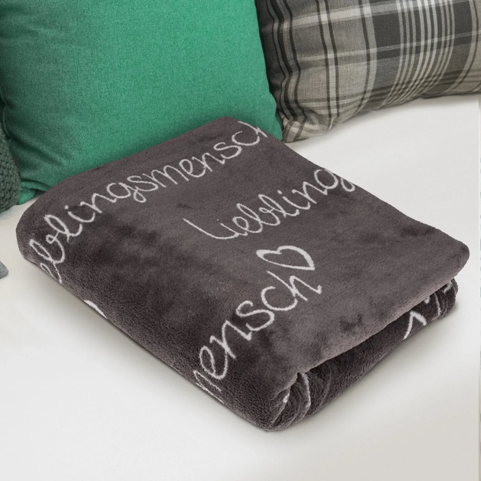 Покривало Сірий Monsterzeug Lieblingsmensch, 160 x 130 см, фото №3