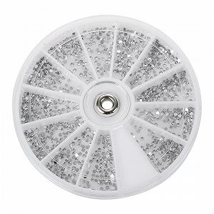 Карусель Серебряные Коробки Стразы Кристалл для Маникюра 1.5мм Колесо - Фото 1