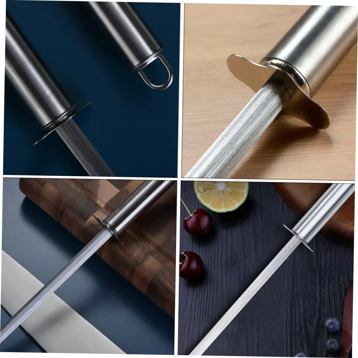 Точильный стержень для ножей Mobestech многоцелевой из нержавеющей стали и ПП 2 шт., фото №7