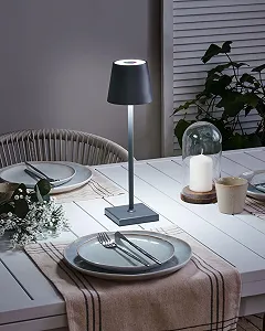 Настільна лампа Valira LED Акумуляторна Бездротова Сенсорна Темно-сіра synthetic.ua - Фото 1