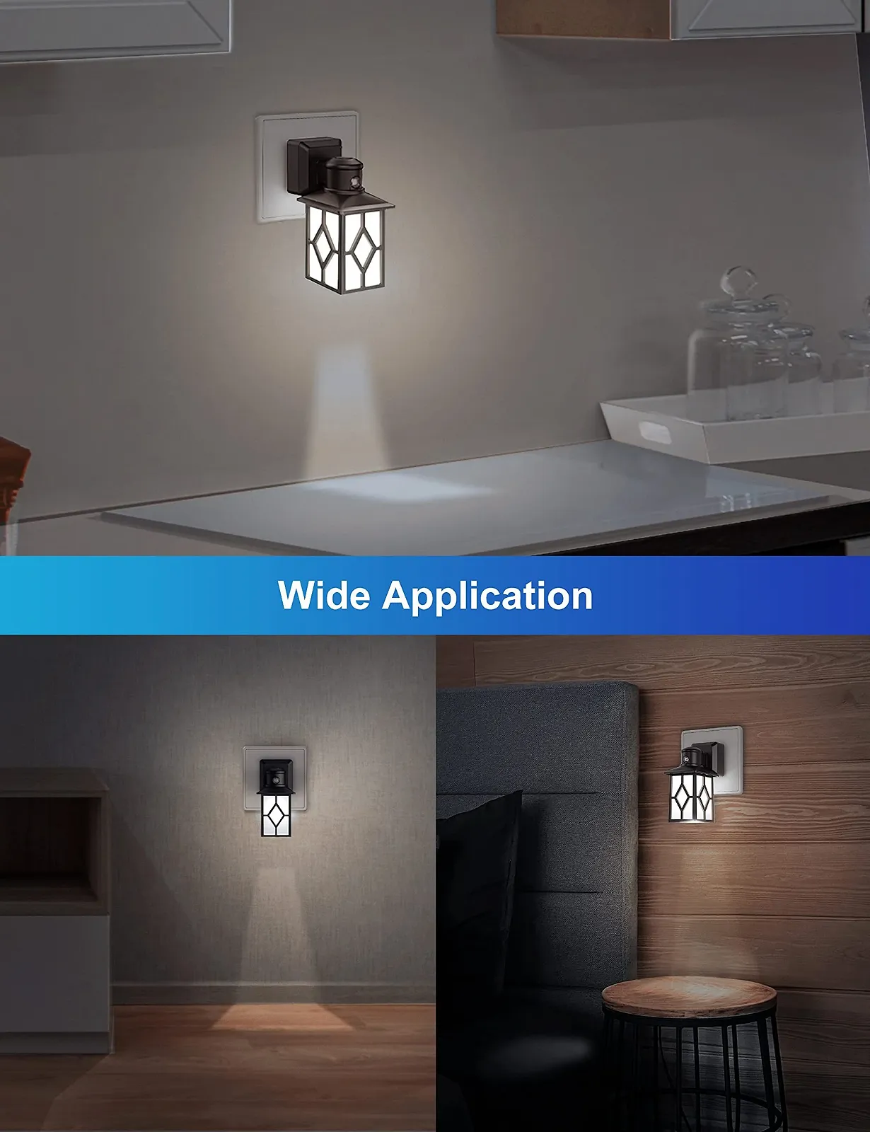 Світильник Emeritpro LED Нічник З Twilight Sensor 2 рівні яскравості 30LM/60LM 5000K Cool White Винтажний стиль Упаковка 2, фото №6