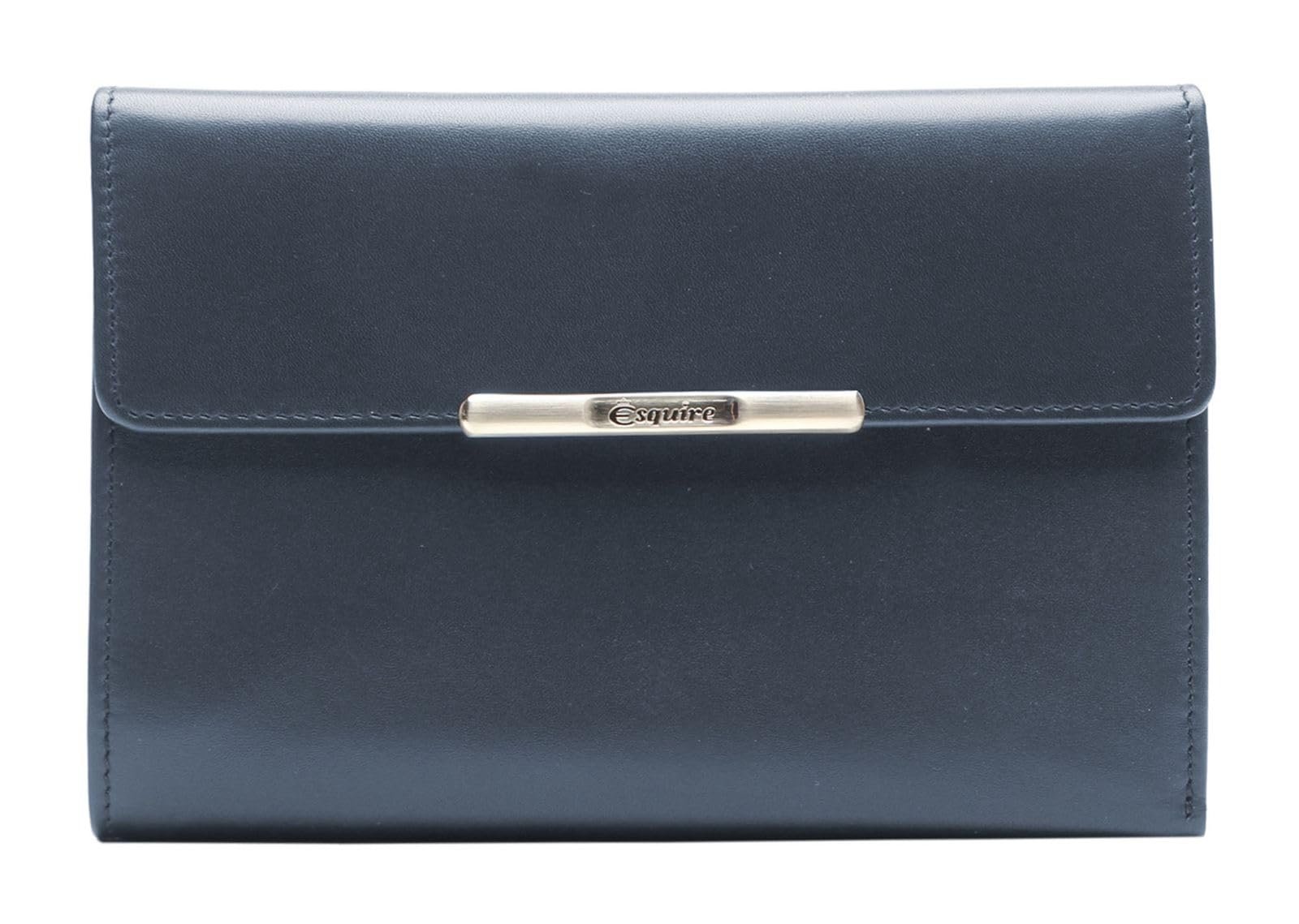 Кошелек кожаный Esquire Helena RFID 14 см, синий, Modern, фото №1