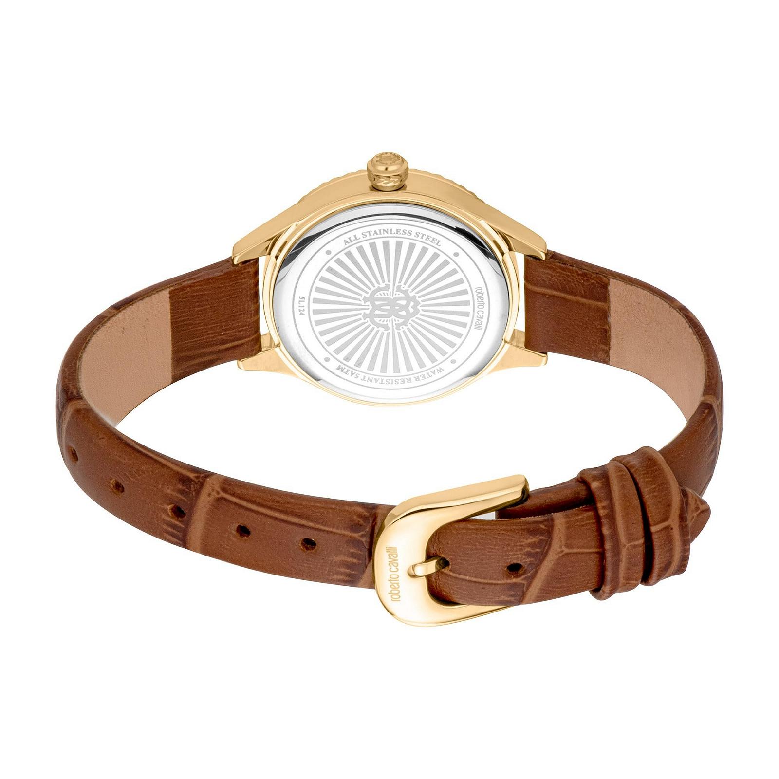 Женские аналоговые кварцевые часы Roberto Cavalli RC5L124L0025 с кожаным ремешком, фото №3