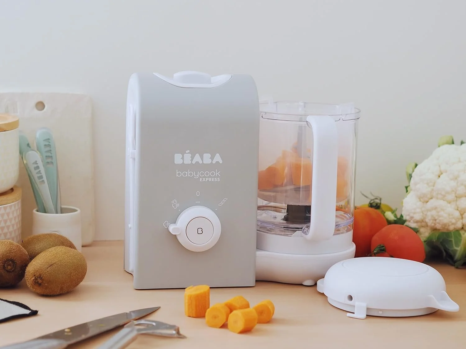 Дитячий кухонний комбайн для приготування їжі Beaba Babycook Express 4-в-1 для ідеальної текстури 1250 мл 1400 Вт Сірий, фото №4