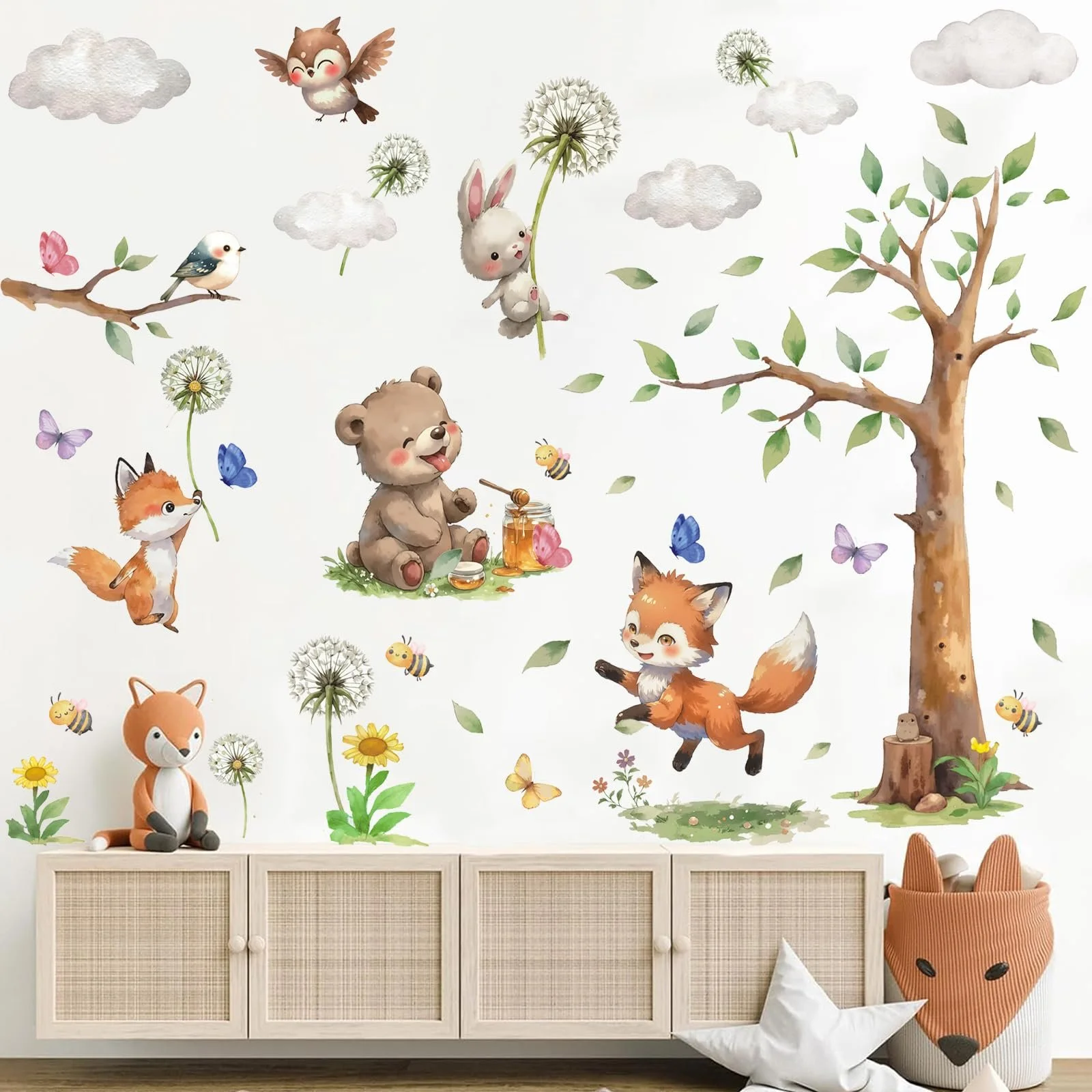 Наклейка на стіну TOARTI Forest Animals Tree DIY 100 x 80 см, фото №1