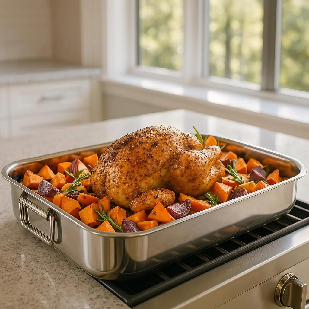 Форма для запікання MGE з решіткою 35 см нержавіюча сталь Срібляста, фото №7