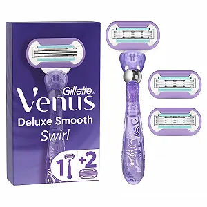 Бритва Gillette Venus Deluxe Smooth Swirl женская + 3 сменные кассеты с 5 лезвиями - Фото 1