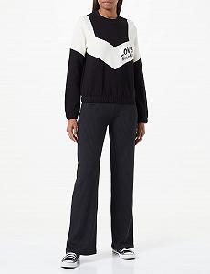 Свитшот Love Moschino Regular Fit Женский С длинными рукавами Круглый вырез С контрастными цветными вставками на рукавах и итальянским логотипом synthetic.ua - Фото 1